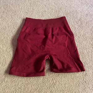 Inaka Maroon Scrunch Shorts